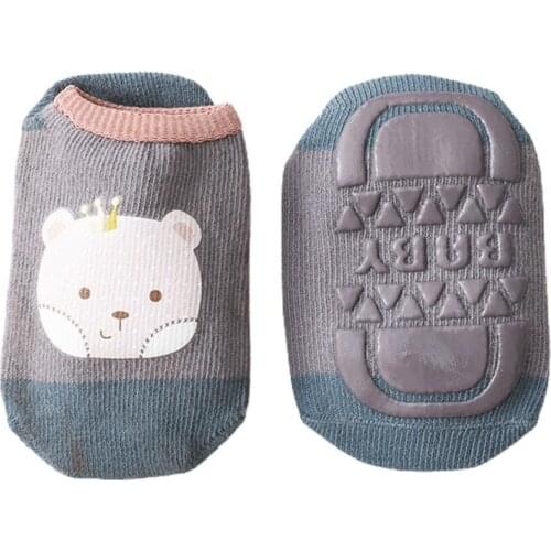 1 Pair Baby Socks Cartoon Print Non-slip High Stretch Toddlers Floor Socks for Household