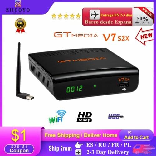 New Arrival GTMEDIA V7S2X DVB-S2 Satellite Receiver With USB WIFI upgrade from gtmedia v7s hd Full HD Gtmedia v7 s2x no app