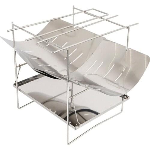 Camping Equipment Portable Folding Outdoor Camping Campfire Wood Fire Stove Hunting Ultralight Heating Stove BBQ Cooking Stove