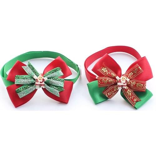 Handmade Christmas Pet Cat Dogs Bow Tie Festival Santa Claus Decoration Ties 6033047 Pets Accessories Wholesale