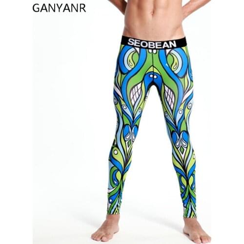 GANYANR Brand Running Tights Men Sports Leggings Fitness Quick Dry Pants Basketball Compression Athletic Bodybuilding Gyms 2017