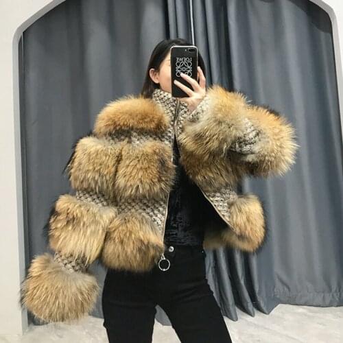 Discount Real Fox Fur Coat Women Winter Fashion Jacket Real Raccoon Fur Coats Natural Fox Fur Coat
