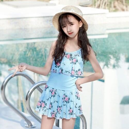 Girls one pieces swimwear children high qulity swimsuit kids jumpsuit students new surf wear for age 8-15y