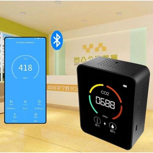 With Bluetooth CO2 Detector Thermohygrometer Home Digital Air Detector Intelligent Air Quality Analyzer Air Pollution Monitor