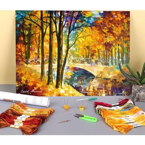 Trip To The Future Printed Fabric 11CT Cross-Stitch DIY Embroidery Complete Kit DMC Threads Handicraft Knitting Counted