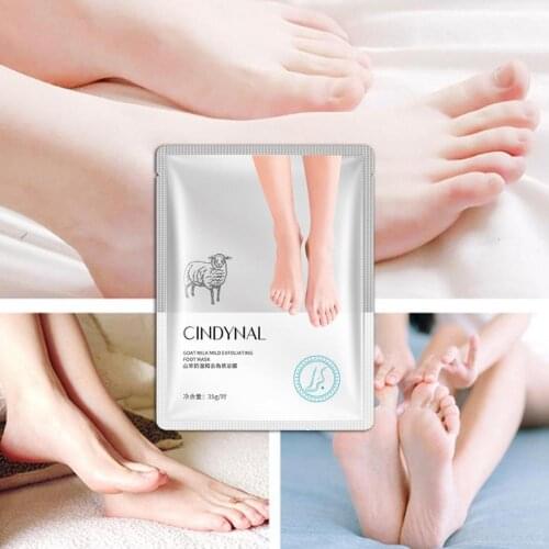 1pairs Goat Milk Foot Mask Moisturizing Smooth Remove Dead Skin Heels Foot Mask Set Socks Exfoliation Scrub Foot Peeling Mask