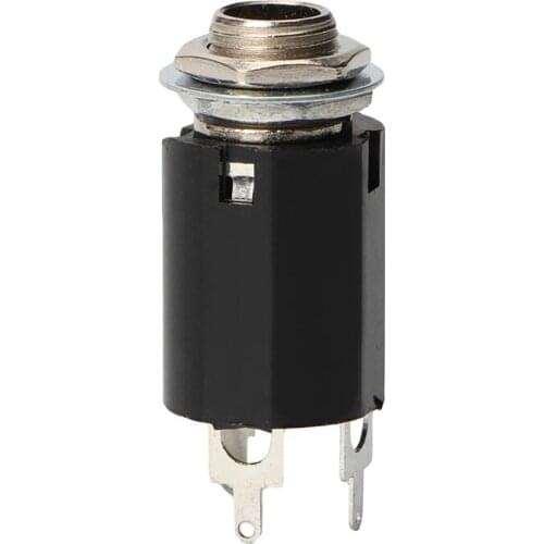 1Pc Black Guitar Endpin Jack 6.35 Input For Any Guitar Eq Pickup Output Guitar Parts & Accessories