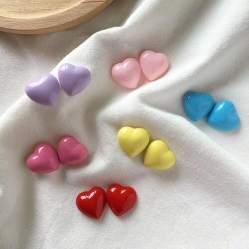 10Pcs Japanese Style Sweet Vintage Colorful Love Heart Resin Patch Charms For DIY Making Earrings Phone Case Decoration No Hole