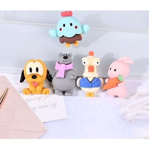 20pcs/lot Kawaii Cartoon Animals Resin Cabochon Flatbacks Scrapbooking Decoration Craft DIY Embellishment Hair Bows Accessories