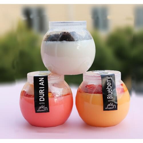 50pcs 160ml round transparent yogurt bottle baking pudding jelly ice cream plastic cups small pet dessert packaging cup with lid