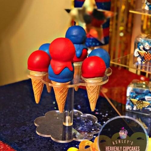 Ice Cream Candy Acrylic Holder Cones Holders Stands16 Holes Or 8 Holes For Wedding Party Kids Birthday Party Buffet Display