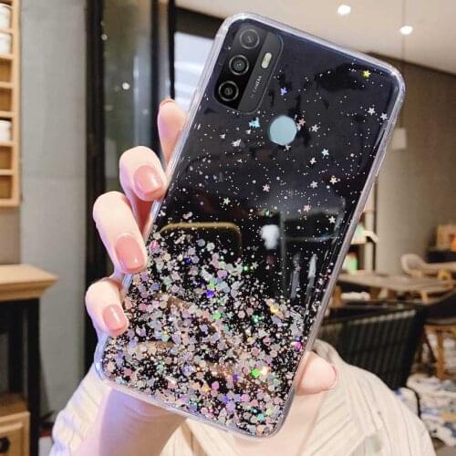Luxury Bling Glitter Case For OPPO A53 Cases Soft Silicone Phone Cover for OPPO A53 A 53 A5 3 Stat Back Covers Bumper Funda Capa