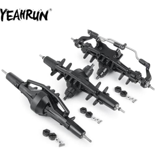 YEAHRUN RC Car Metal Axle Front Middle Rear Straight Complete Axle for 1/10 Axial SCX10 II AX90021 90027 90028 RC Crawler Parts