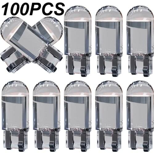 100/50/30Pcs Car T10 Led Bulbs 194 168 W5W LED Light Cold White Auto COB Silica Red Blue Green Yellow License Plate Lamp 12V