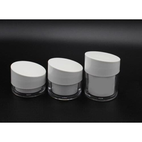 50G double wall white cream bottle plastic jar for night cream/day cream/moisturizer/gel/hair wax/eye cream cosmetic packing