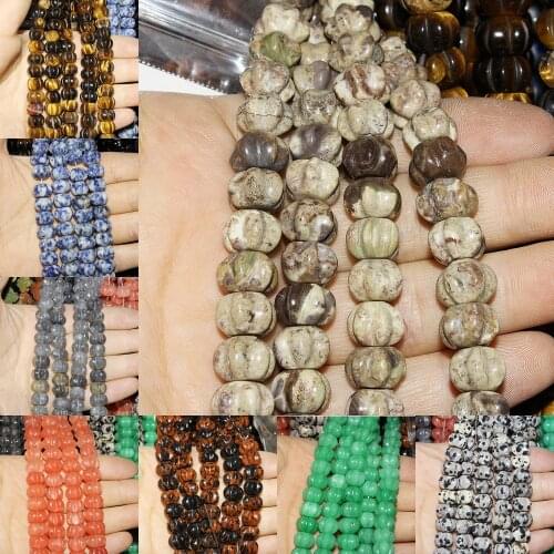 14x10/12x8mm Pumpkin shape natural semi-precious stone loose beads strand High quality DIY for making necklace bracelet earrings