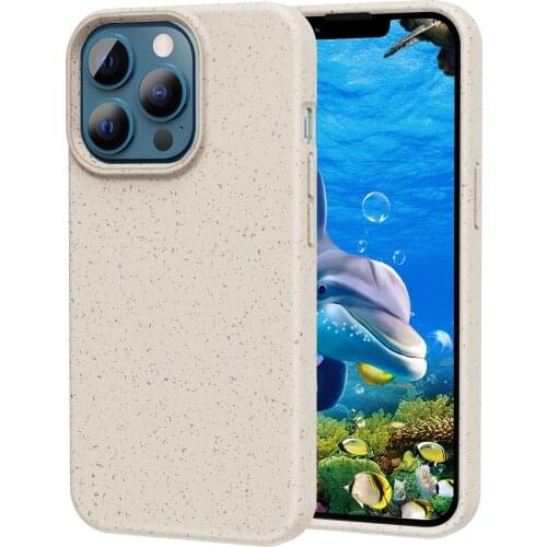 Phone Case for iPhone Pro 6.1 2021,Biodegradable Cellphone Cover Eco-Friendly Shock-proof Full Body Protect Natural Plastic