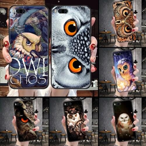 Animal Cute Owl Cartoon Phone Case For Xiaomi Mi Note 8 9 10 11 9T 10T A3 Lite Pro Ultra black luxury waterproof painting prime