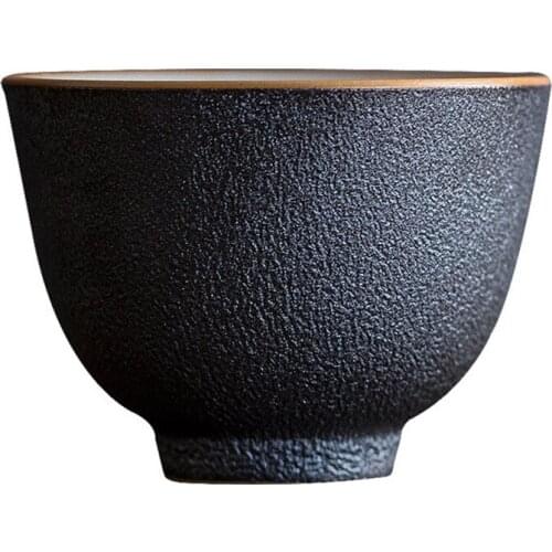 Black Vintage Tea Bowl Accessories Home Decor Antique Ru Kiln Tea Cup Personal Ceramic Single Master Cup Wujinsha
