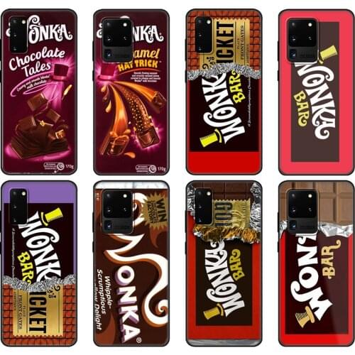 Black tpu Case For Samsung galaxy S20 /S20 PLUS/S20 ultra/S20+ /S20FE back cover Willy Wonka Chocolate Bar