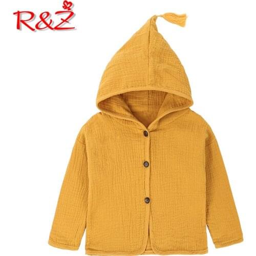 R&Z childrens jacket 2019 spring and autumn new boys and girls baby cotton tassel hooded cardigan jacket childrens clothing