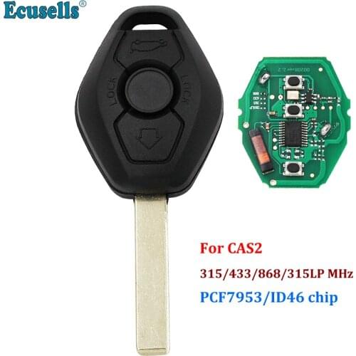 3 button Remote keyfob for BMW CAS2 3 5 6 series E93 E60 Z4 X5 315LP MHz 315MHZ 433MHZ 868MHZ with ID46 PCF7953 chip HU92 blade