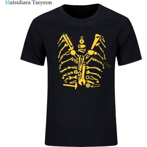 Tee Mechanic Skeleton T Shirt Craftsman Mechanic Tools Funny Unisex Graphic Fashion New Cotton Short Sleeve T-Shirts