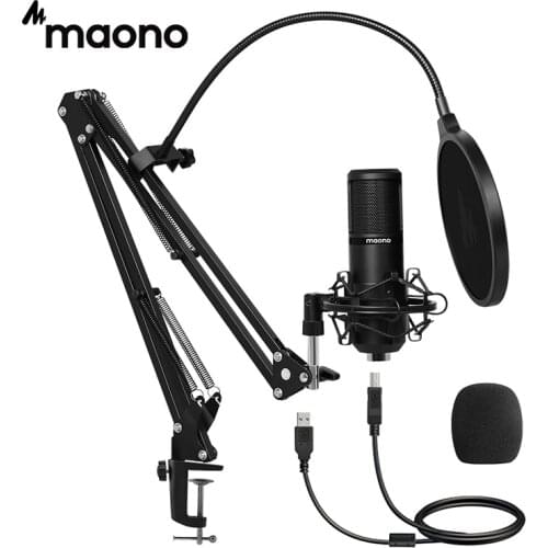 MAONO PM430 USB Microphone 25mm Large Diaphragm 192KHZ/24Bit Cardioid Condenser PC Mic for PC Youtube Gaming Studio Recording