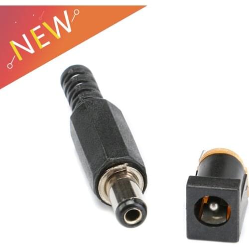 10pcs DC-012 DC Power Kit Plug Male / Female DC Power Jack Socket Connector 5.5X2.1mm 2.1 socket Round the needle