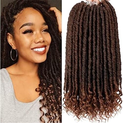 Goddess Faux Locs Crochet Hair Locs Crochet Braids With Curly Ends Synthetic Braiding Hair 16-20 inch 24 Strands/pcs