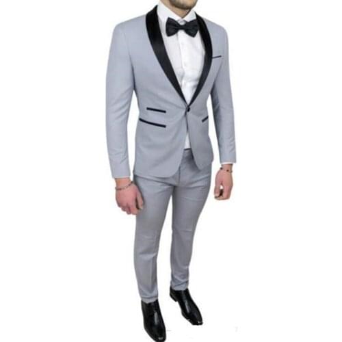 Handsome Groomsmen Shawl Lapel Groom Tuxedos Wedding Dress Men Suits Blazer Prom Dinner (Jacket+Pants+Tie) K215