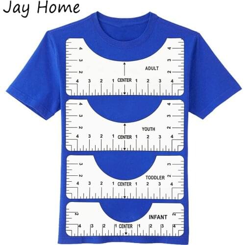 4Pcs T-Shirt Alignment Ruler Adult Youth Toddler Infant Tshirt Ruler Guide Men Womens T-Shirt Center Designs Ruler Sewing Tools