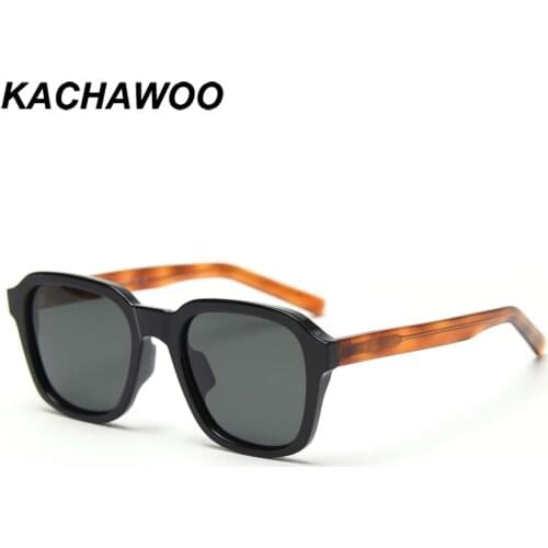 Kachawoo polarized sunglasses women square TR90 driving sun glasses for men leopard black unisex high quality acetate hot sale