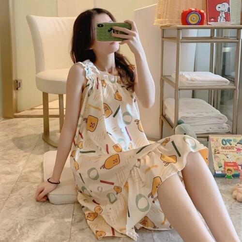 Smmoloa Ladies Sexy Silk Sleepwear Satin Nightgown V-neck Nightdress Slip Nighties Summer Night Dress Lace Night Gown