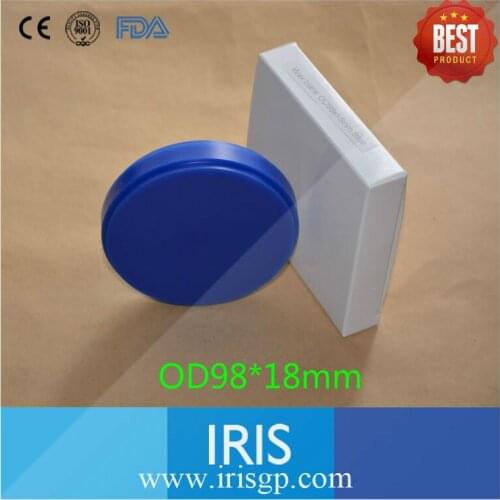 OD98*18mm High Quality 7 pcs/carton Open System 18mm Thickness Blue Color Dental Wax Blocks for Making Removable Denture
