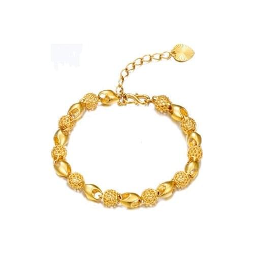 Solid 24 k simple ms female personality luxury fashion bracelets placer gold bracelet bracelet jewelry