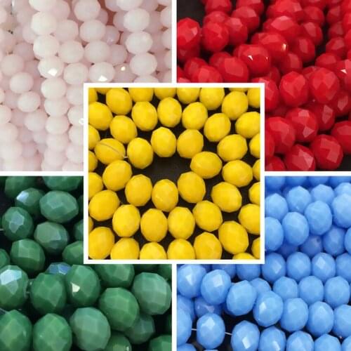 Wholesale price 8 colors jades material glass crystal 4*6mm faceted rondelle abacus loose spacers beads 5strand/500pcs B676