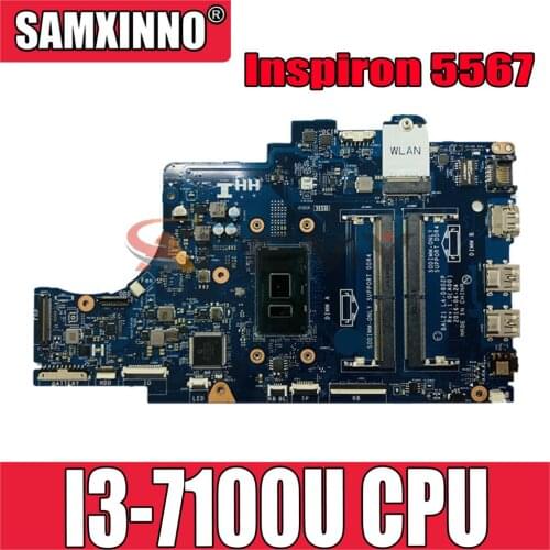 Original Laptop motherboard For DELL Inspiron 5567 5767 P66F Core I3-7100U Mainboard BAL21 LA-D802P CN-057K0H 057K0H SR2ZW