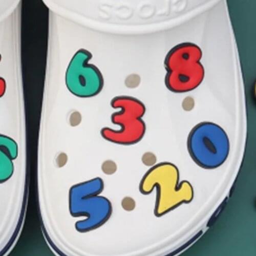 Original PVC Shoe Buckle Accessories DIY Combination Digital Alphabet Shoes Decoration Jibz for Croc Charms Bracelets Kids Gifts