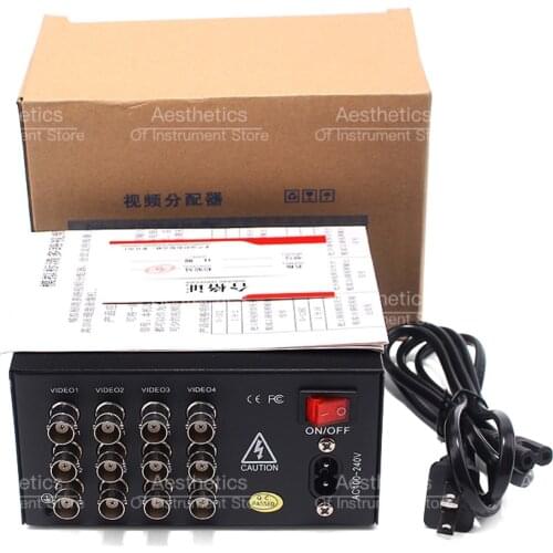 BNC Video Splitter 4 in 8 Out, Surveillance Common Camera 4 Channels 1 in 2 Signal Splitter