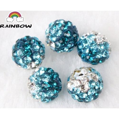 Blue White Crystal Shambala Clay Crystal Disco Ball Beads Disco Ball DIY For Bracelet Jewelry Making Accessory 10pcs/lot 10mm