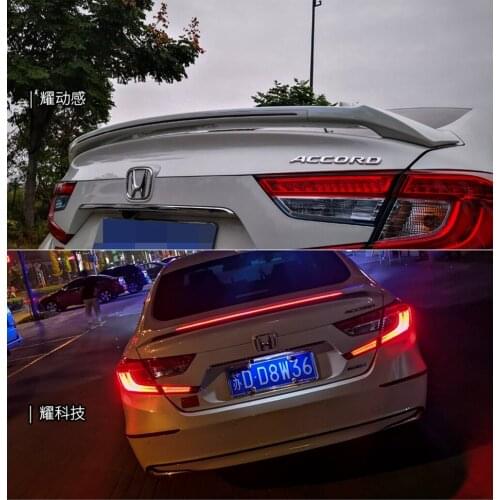 New Design Rear Wing Spoiler For Honda Accord Ten generations 2018+ ABS Flowing Brake Lamp Trunk ABS Plasti Spoiler Wing