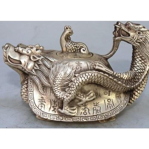 Rare Old Silver carving ornaments--longevity turtle pot,handmade crafts,best collection & adornment,free shipping