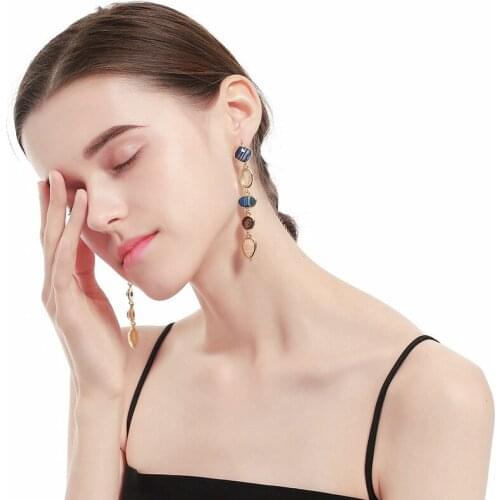 BRAVEKISS Vintage Geometric Long Drop Earrings For Women European Trendy Earring 2019 New Fashion Jewelry Gift for Girls BPE1447