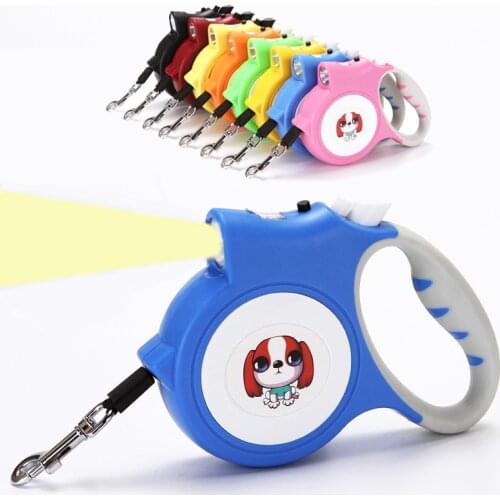 Retractable Dog Leash with LED Flashlight Detachable Dog Puppy Cat Traction Rope Belt Dog Leash For Dogs