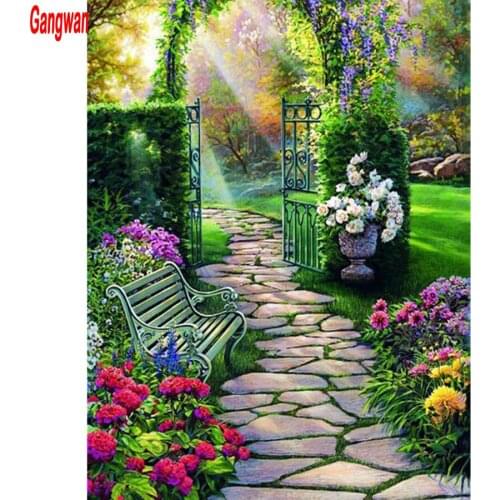 Cross Stitch Home Decor Diamond Embroidery landscape Handmade Diamond Painting Garden butterfly view Needlework Mosaic rhineston