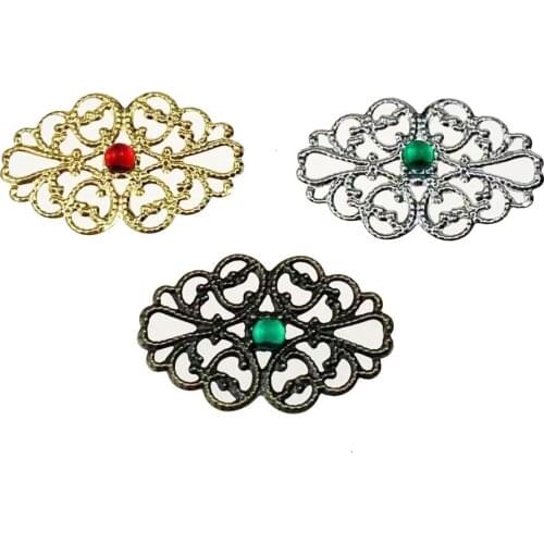 20 pieces/lot 2x3.2cm metal Filigree Flower Wrap Connector Jewelry DIY Components