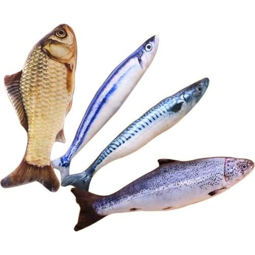 20cm Catnip Catmint Cat Favor Simulation Fish Cat Toys Fish Shape Scratching Post Short Plush For Pet Product Supplies