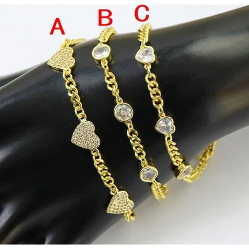 5 Pcs New design Zircon charms Bracelet bangle jewelry Gold color Jewelry charms Bracelet fashion jewelryWomen Bracelet 8306