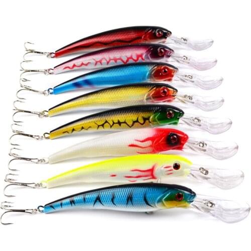 8pcs 16.5cm 28g Pesca Big Minnow Fishing Lures Deep Sea Bass Lure Artificial Wobbler Fish Crankbait Swim Bait Diving 3D Eyes